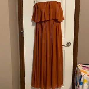 Revelry Abigail Bridesmaid Dress- Rust Orange 942